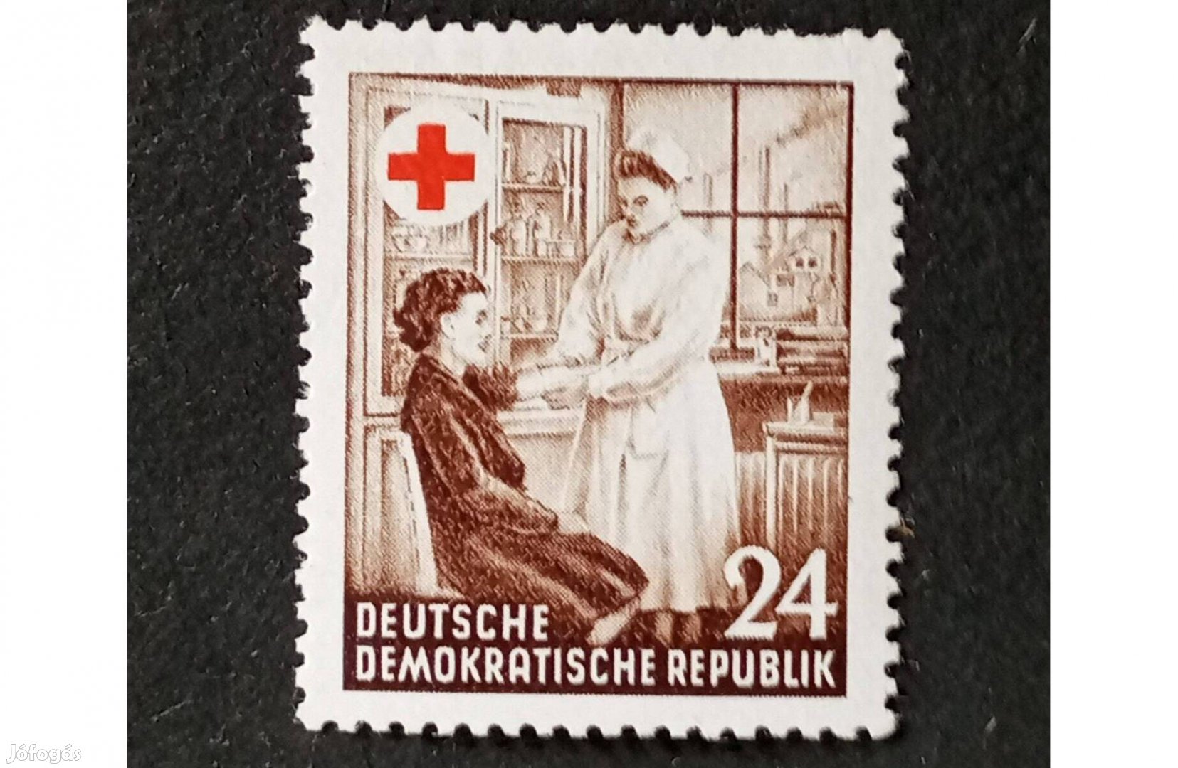 NDK DDR 1953 Vöröskereszt postatiszta bélyeg 1953 Red Cross