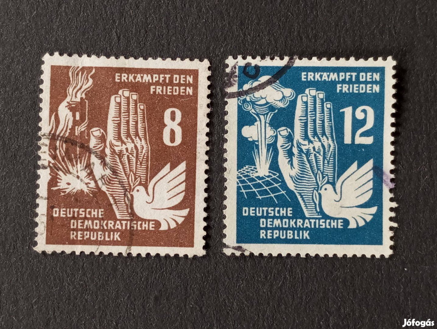 NDK DDR bélyeg sor 6, 8 Pfg 1950 A béke napja Mi.276, 277 1950 The Day