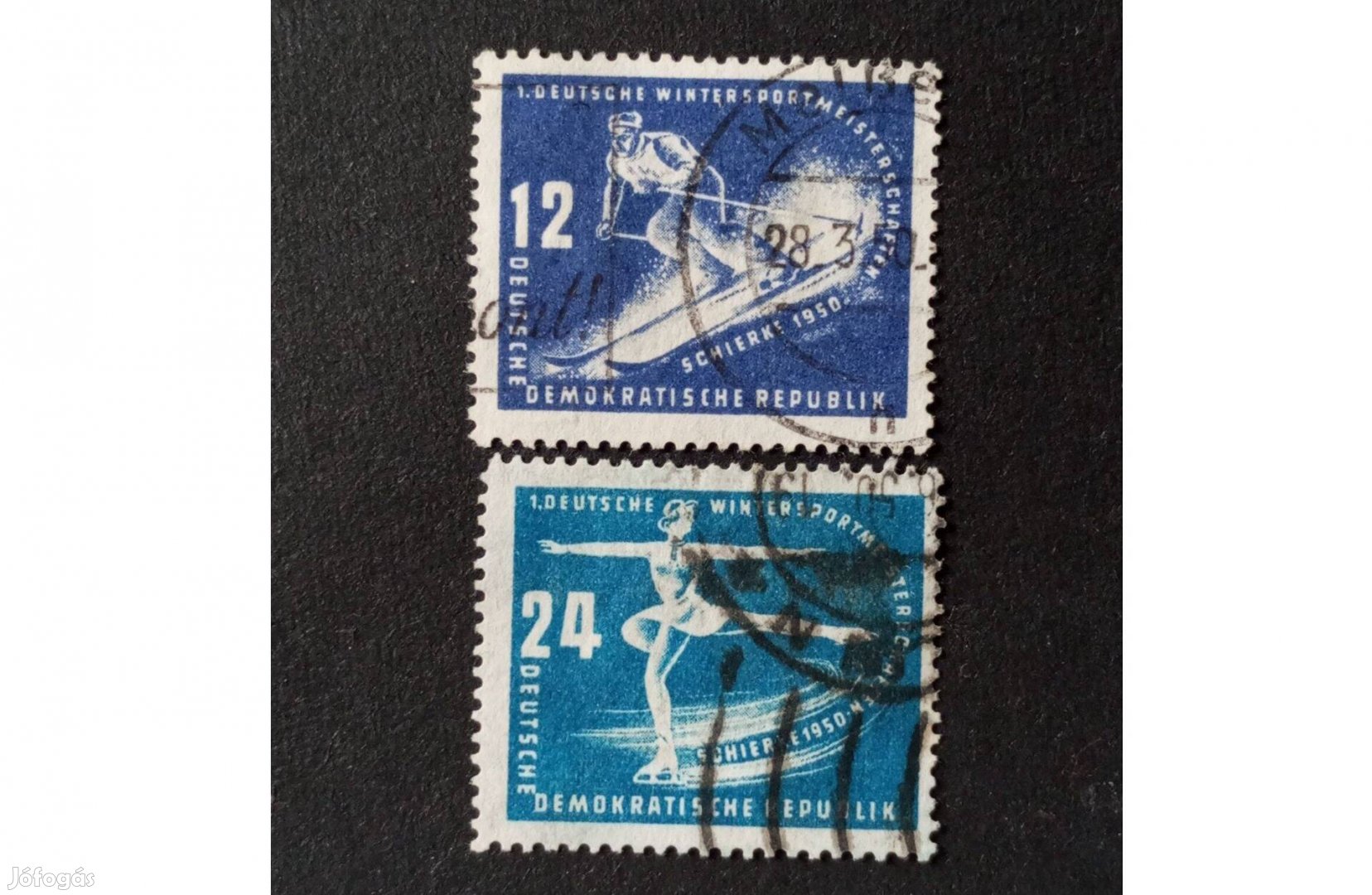 NDK DDR bélyegsor 1950 A téli sportok bajnoksága