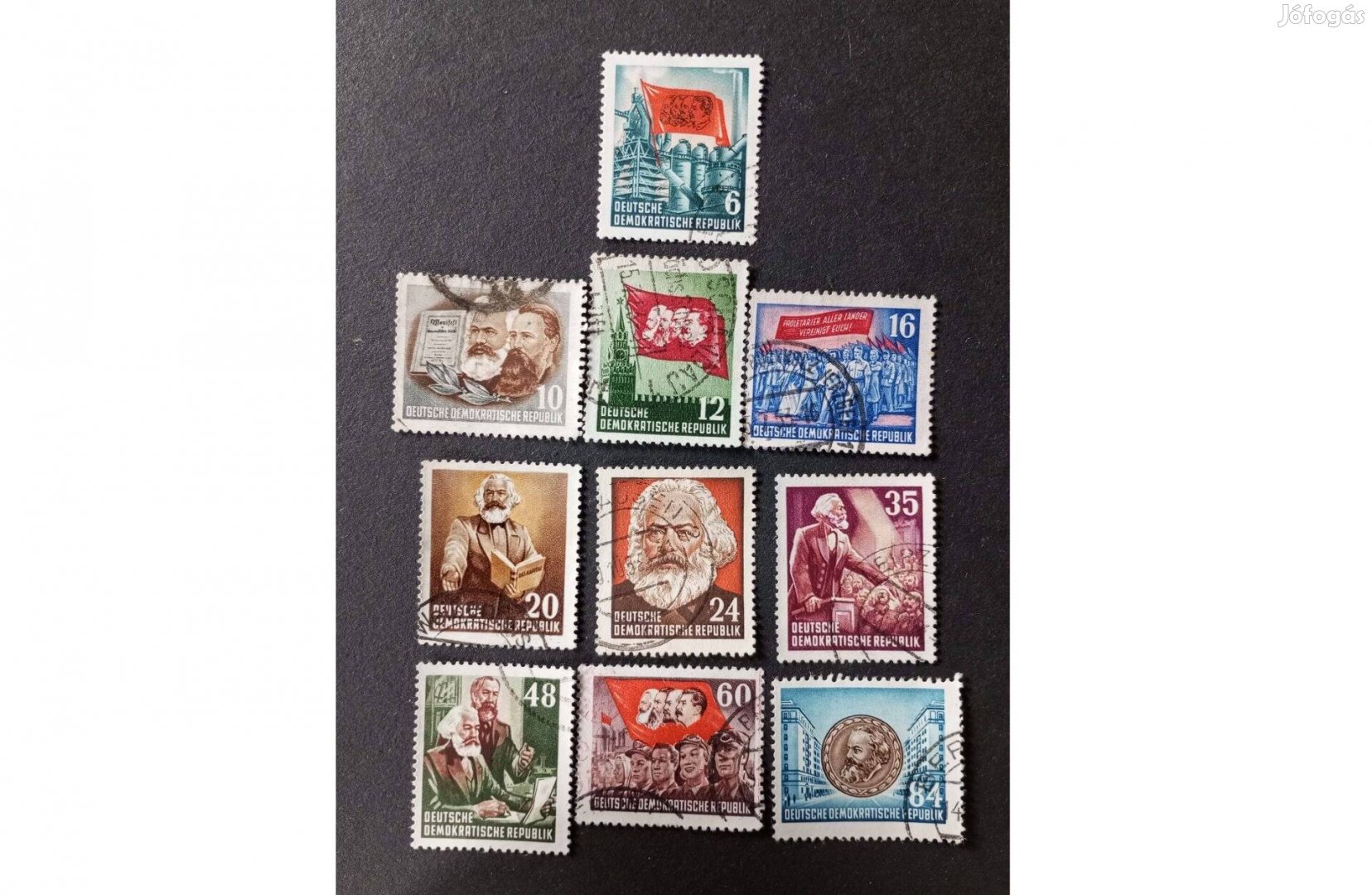 NDK DDR komplett bélyegsor 1953 Karl Marx