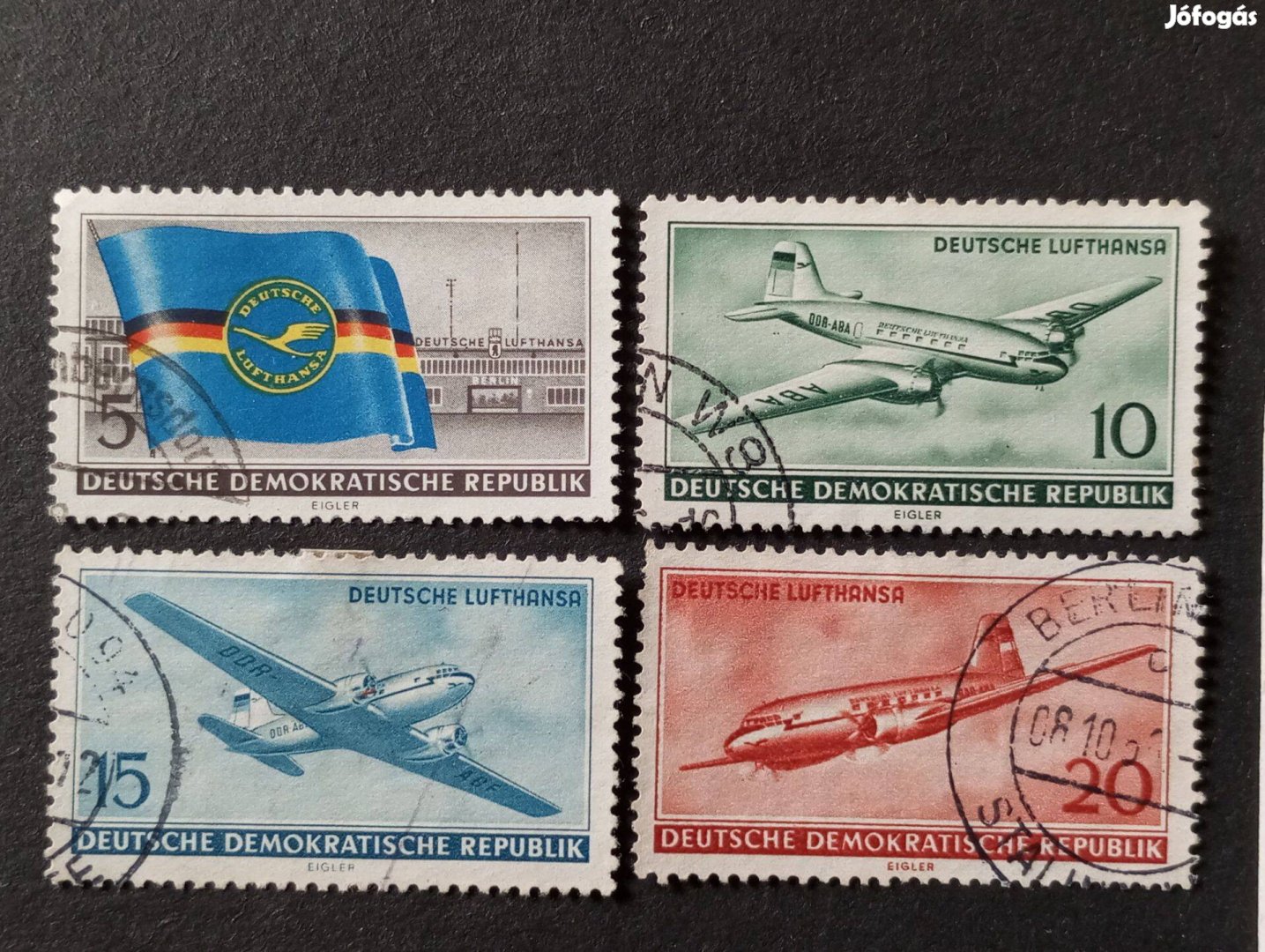 NDK DDR komplett bélyegsor 1956 Lufthansa