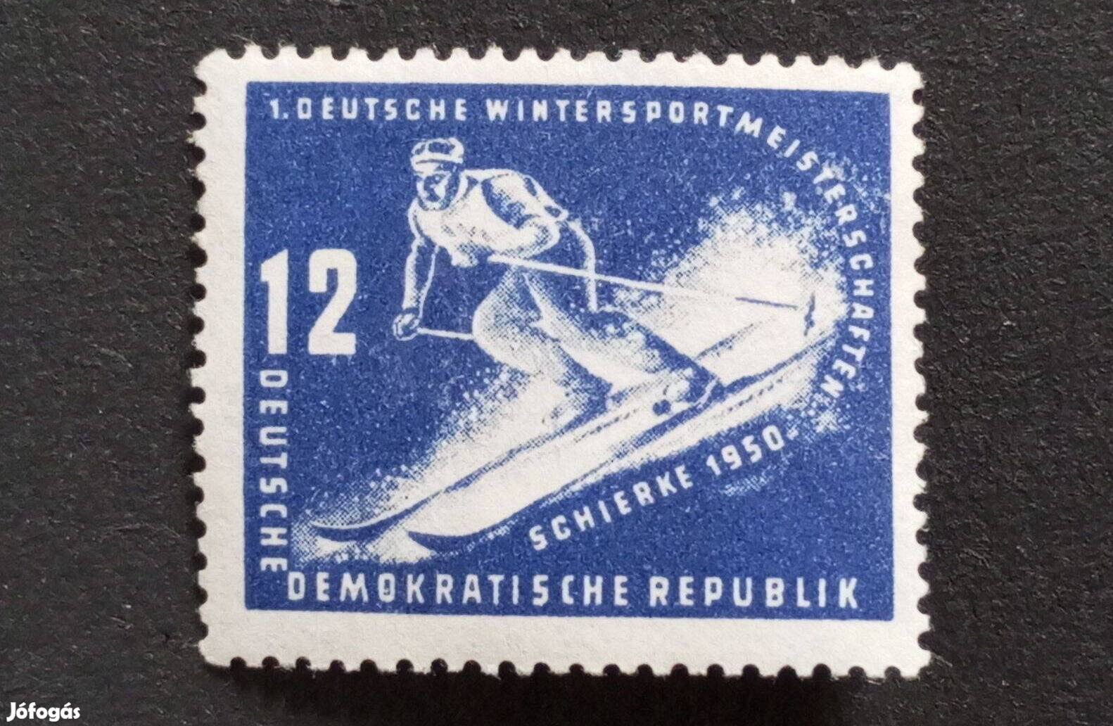 NDK DDR postatiszta bélyeg 1950 A téli sportok bajnoksága