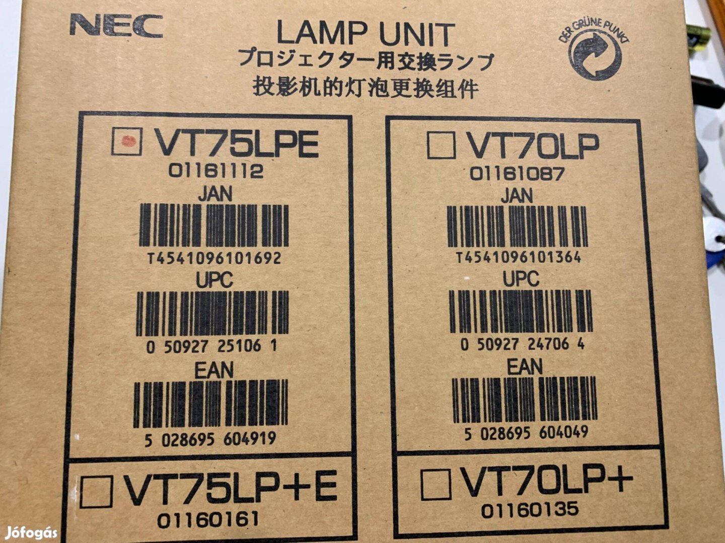 NEC VT75LPE projektor lámpa-ingyen postázva