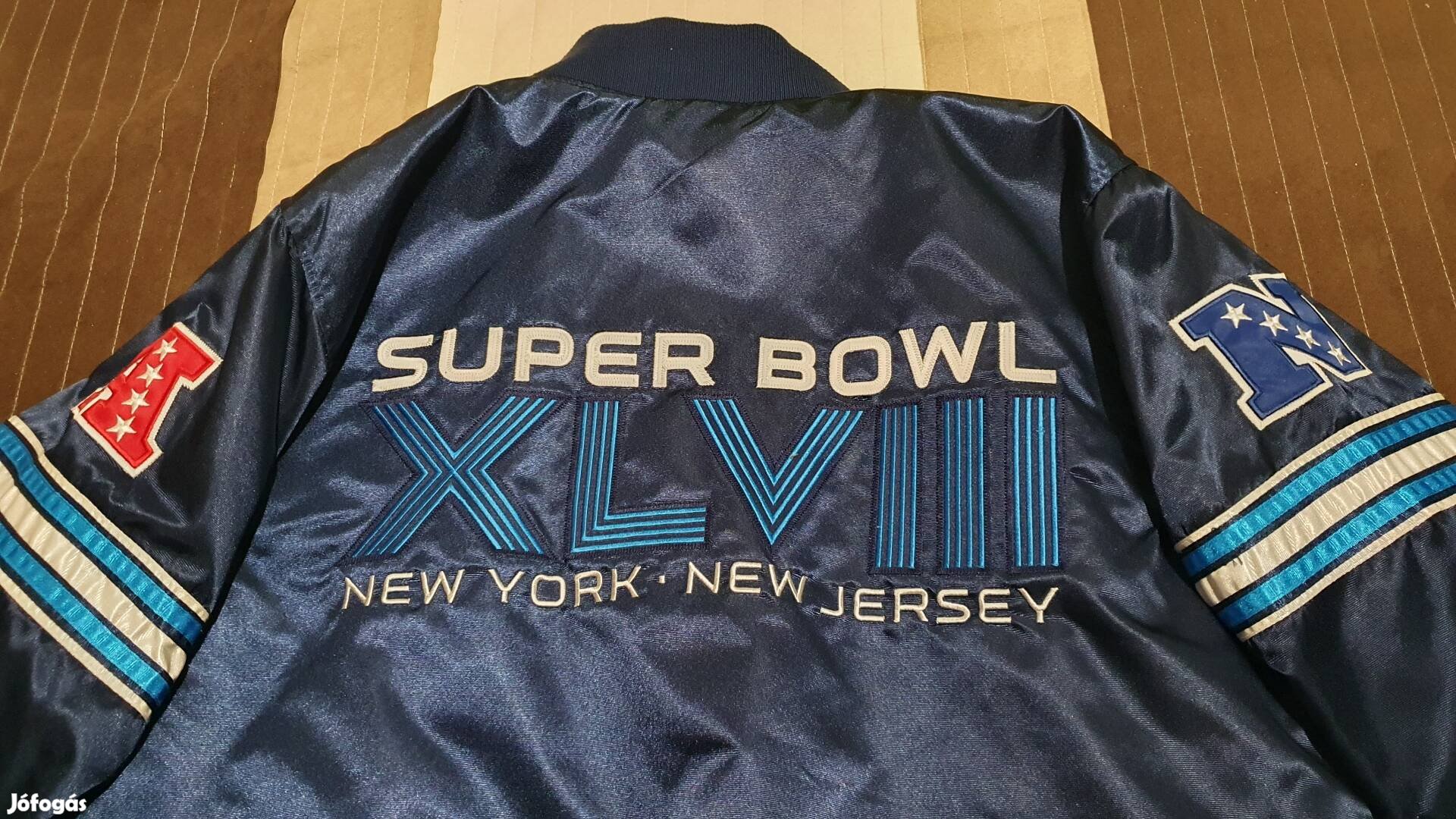 NFL XLVIII Super Bowl dzseki, eredeti Starter márkájú, L/G-s méret