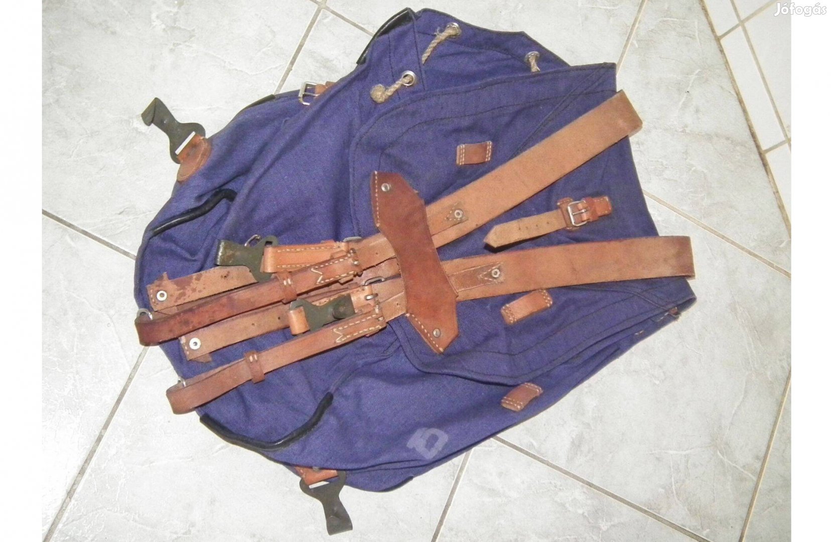 NOS Securitate kék retró eredeti strapabíró katonai hátizsák