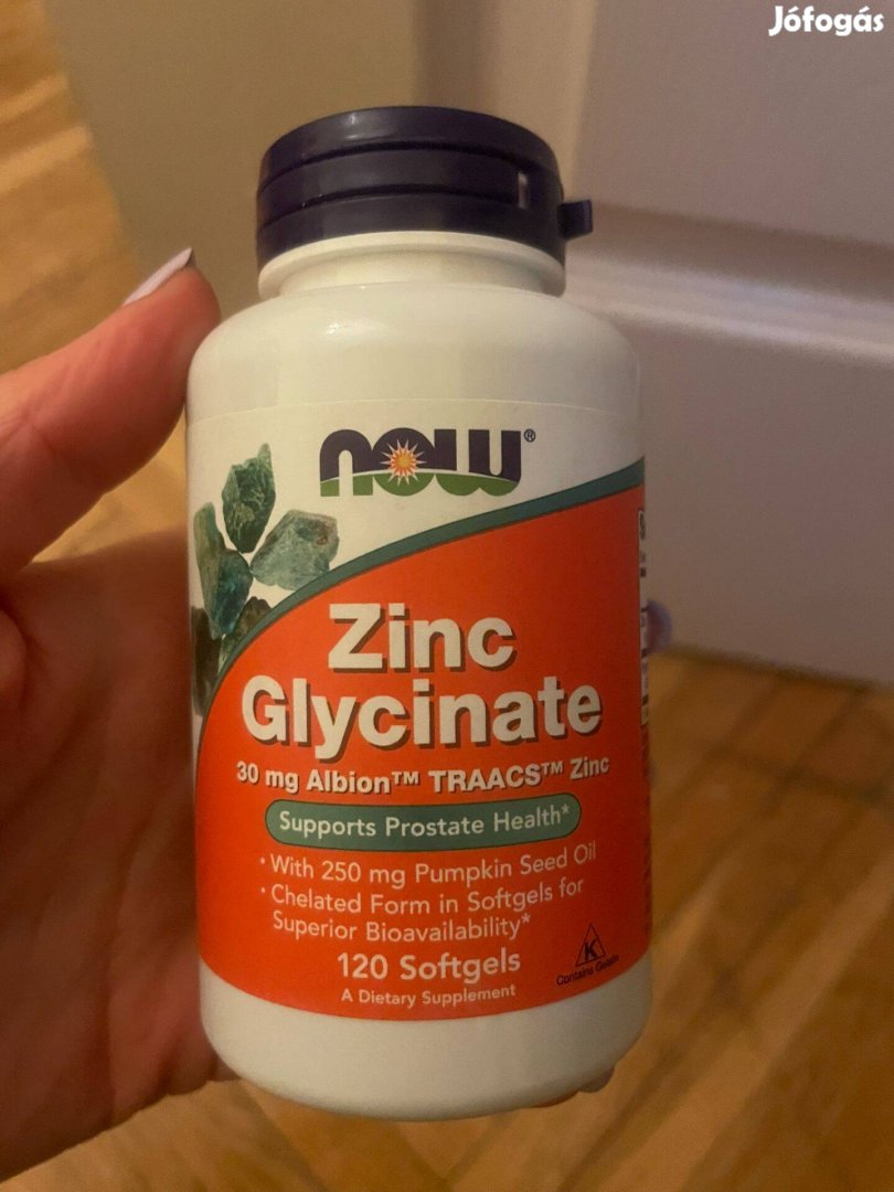 NOW Zinc Glycinate 30 mg, 120 lágy gél kapszula