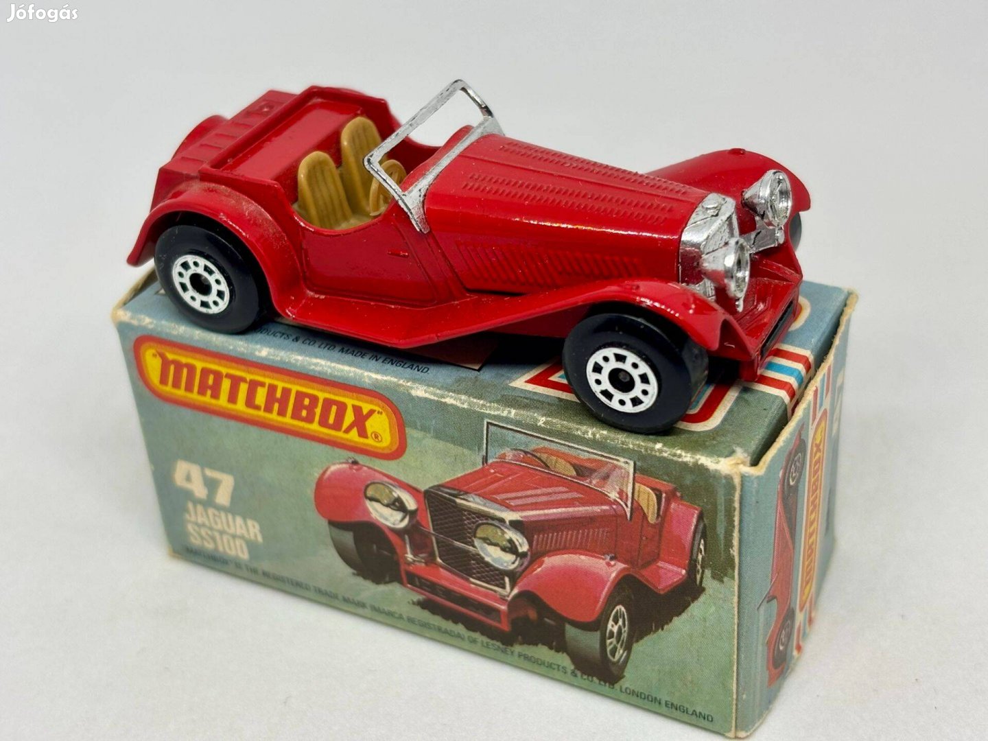 NR47 Jaguar SS100 Matchbox modell + eredeti doboz