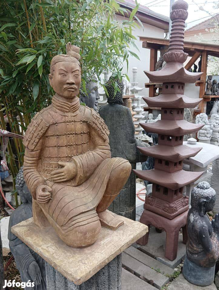 Nagy 75cm Kínai katona szobor Japán kerti dísz 60Kg