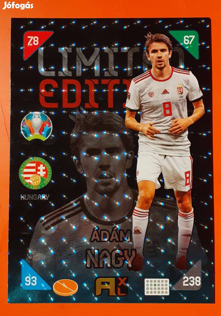 Nagy Ádám Limited Edition XXL-es Panini Euro 2020,Mosaic focis kártyák
