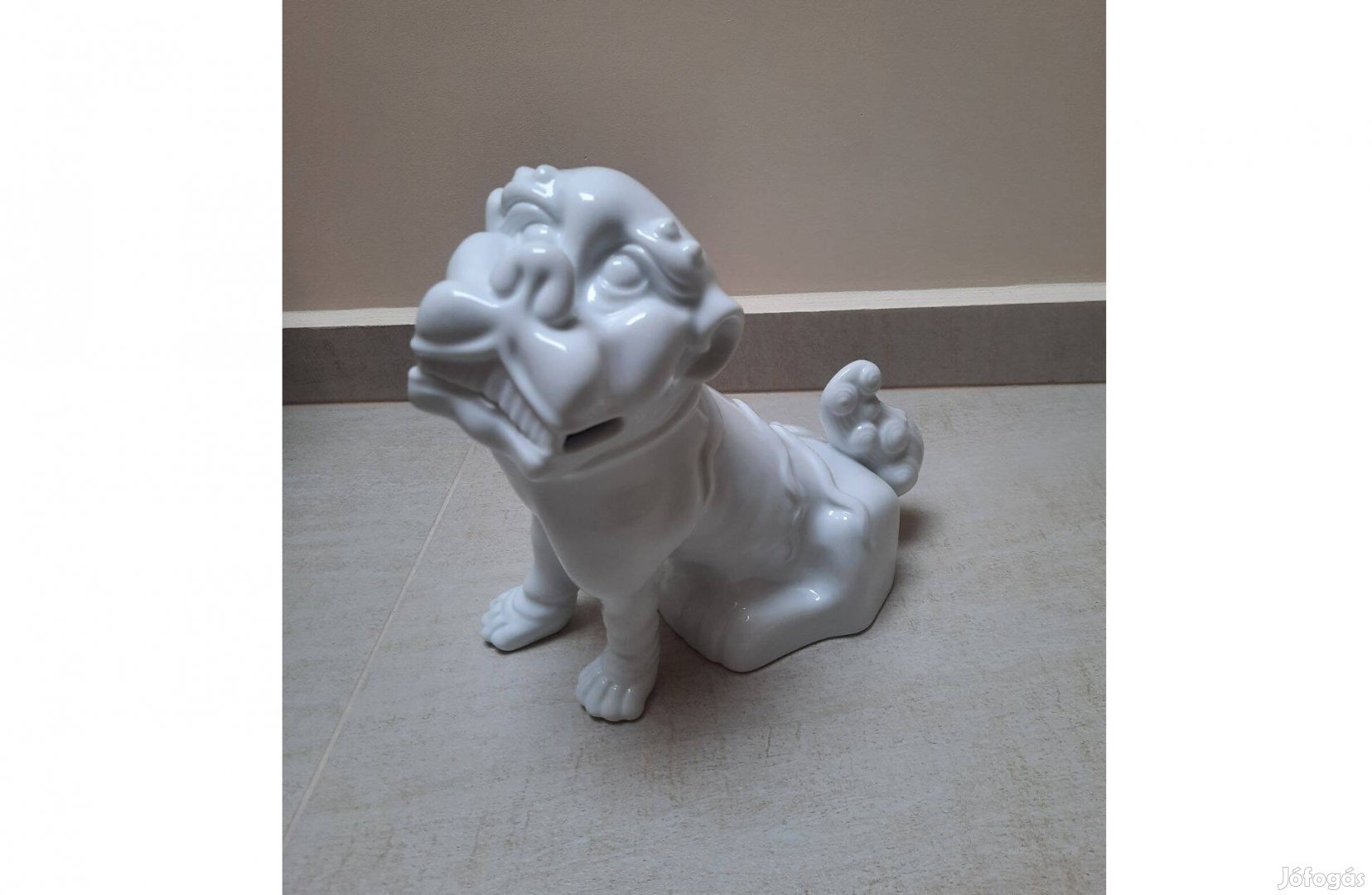 Nagy Fehér Herendi kínai Foo kutya porcelán figura eladó!