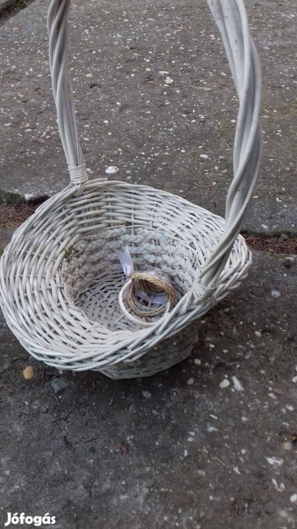 Nagy fűzfa-fonott virágtartó vagy ajándék kosár 35cm