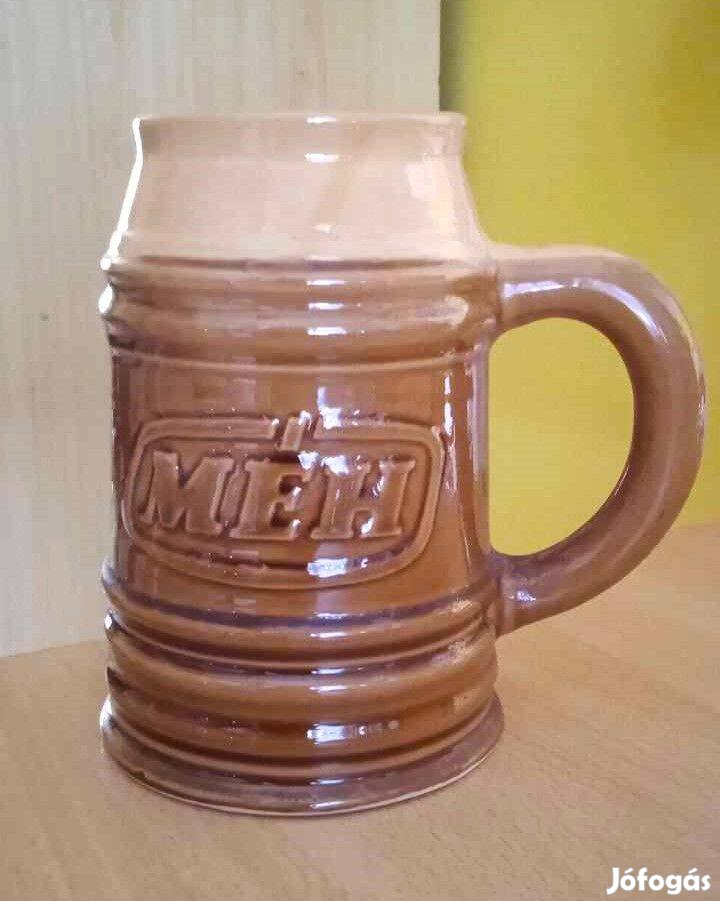 Nagy kerámia, MÉH feliratú söröskorsó. 8 dl. Gyűjtőknek!