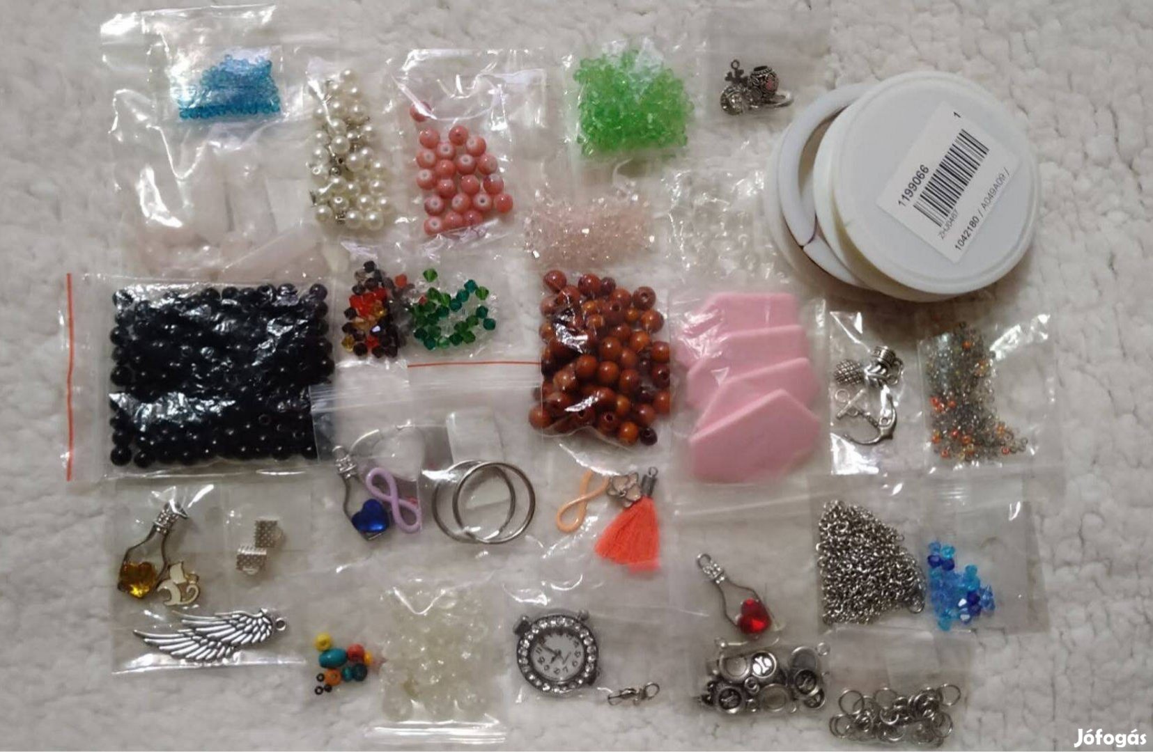Nagy kreatív csomag,gyöngyswaro,rózsakvarc,hegyikristály stb