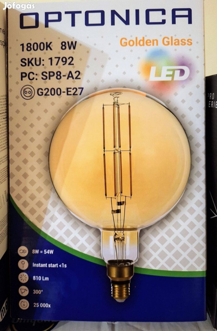 Nagy led izzó, égő. Optonica 1792, 1800K, 8W, 810 lm