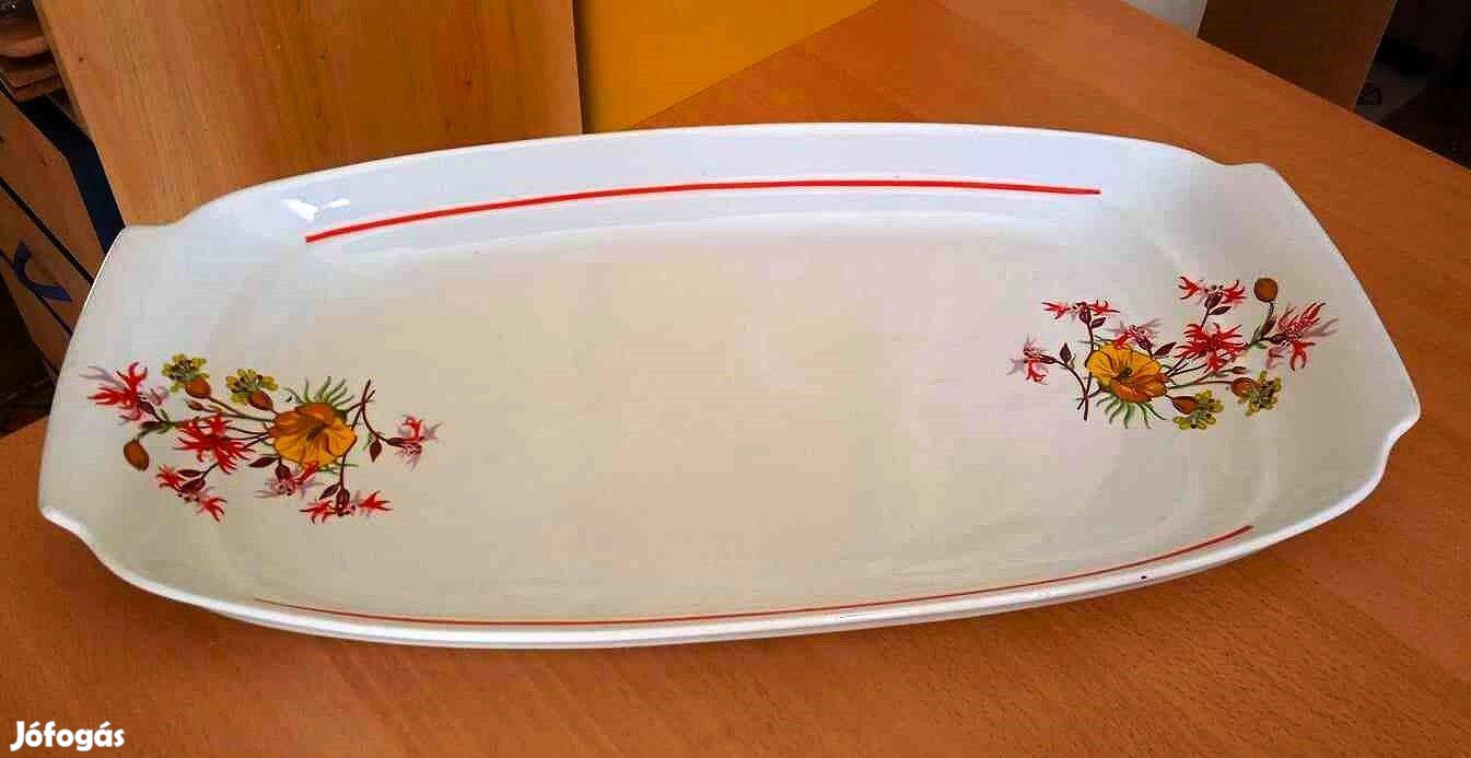 Nagy méretű, szép virágmintás tálaló 42 cm (Portelanul Alba Iulia)