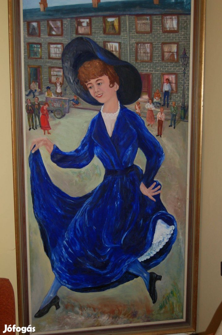 Nagy méretű festmény 100x205cm Liza of Lambeth Maugham novellája alapj