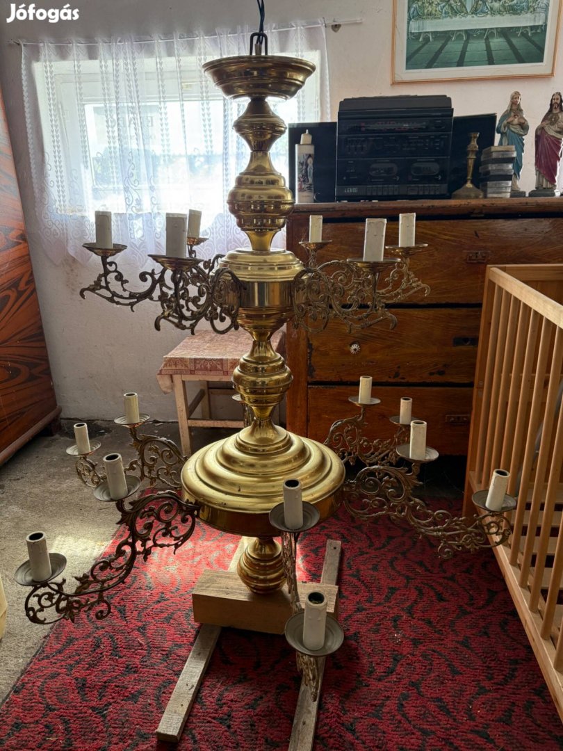 Nagy méretű réz csillár eladó