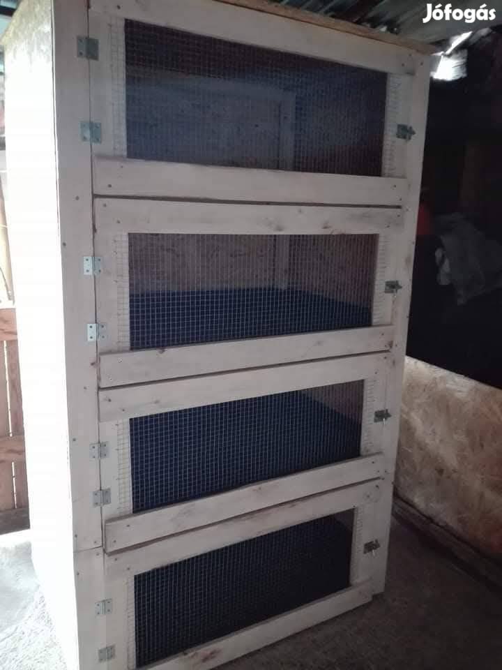 Nagy méretű új 4 fiokos nyúl nyulketrec eladó