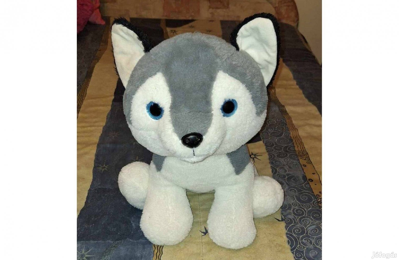 Nagy plüss husky,negyedáron