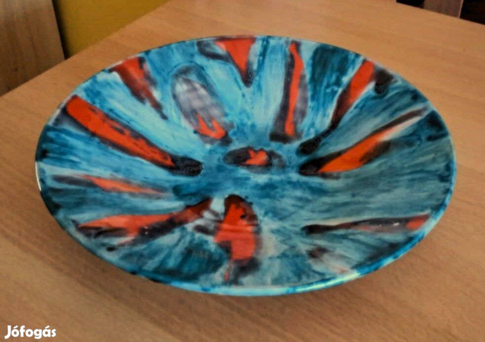 Nagy retro Óray Mária iparművész kerámia tál