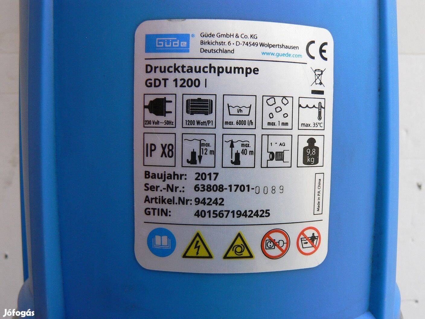 Nagy teljesítményű mély kútba való, nagy vízhozamú mélykúti