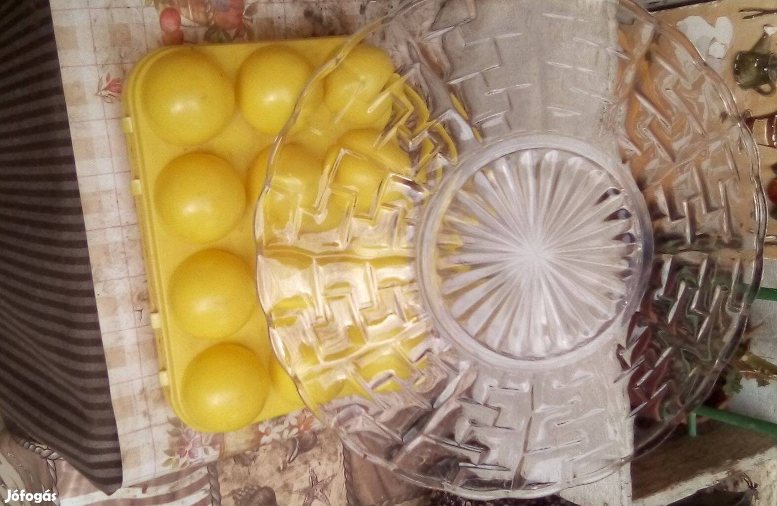 Nagy üvegtál, régi, kihasználatlan Személyesen Miskolcon