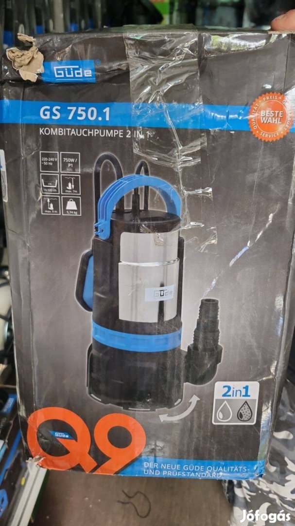 Nagy vízhozamú szennyvízszivattyú 16500liter/óra teljesítménnyel, gari