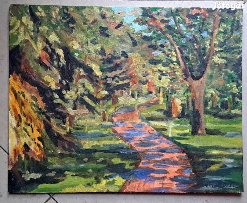 Nagybányai festő ,XX. SZ. Perlrott-Csaba Vilmos Parkrészlet