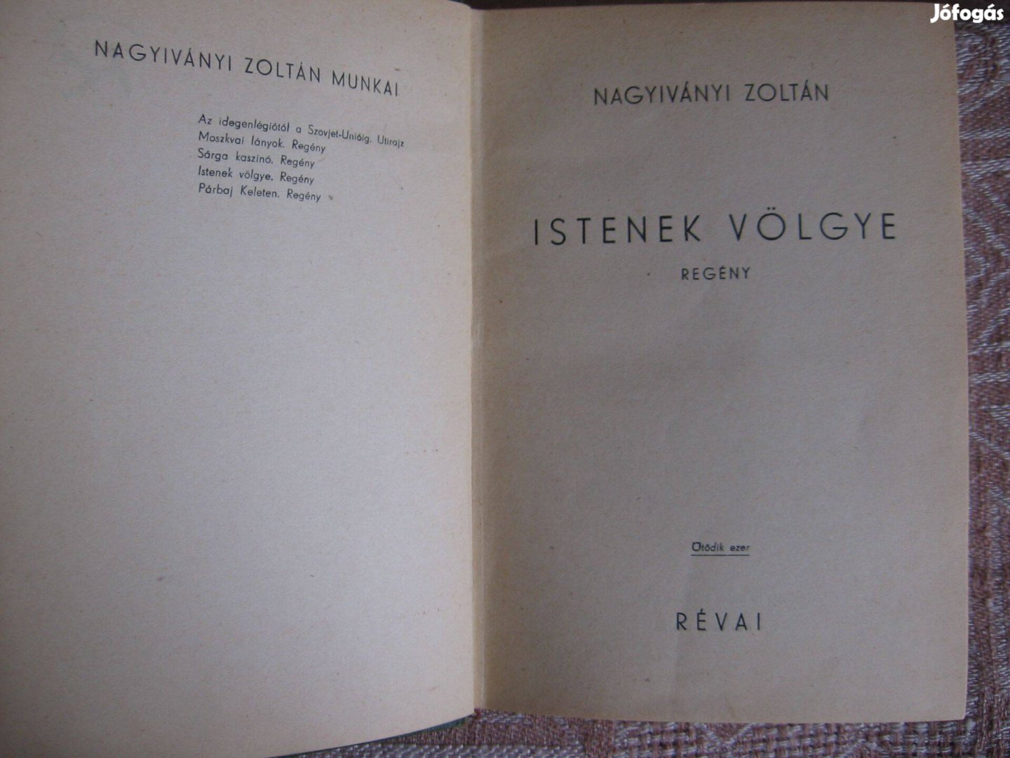 Nagyiványi Zoltán :Istenek völgye,regény, - könyv