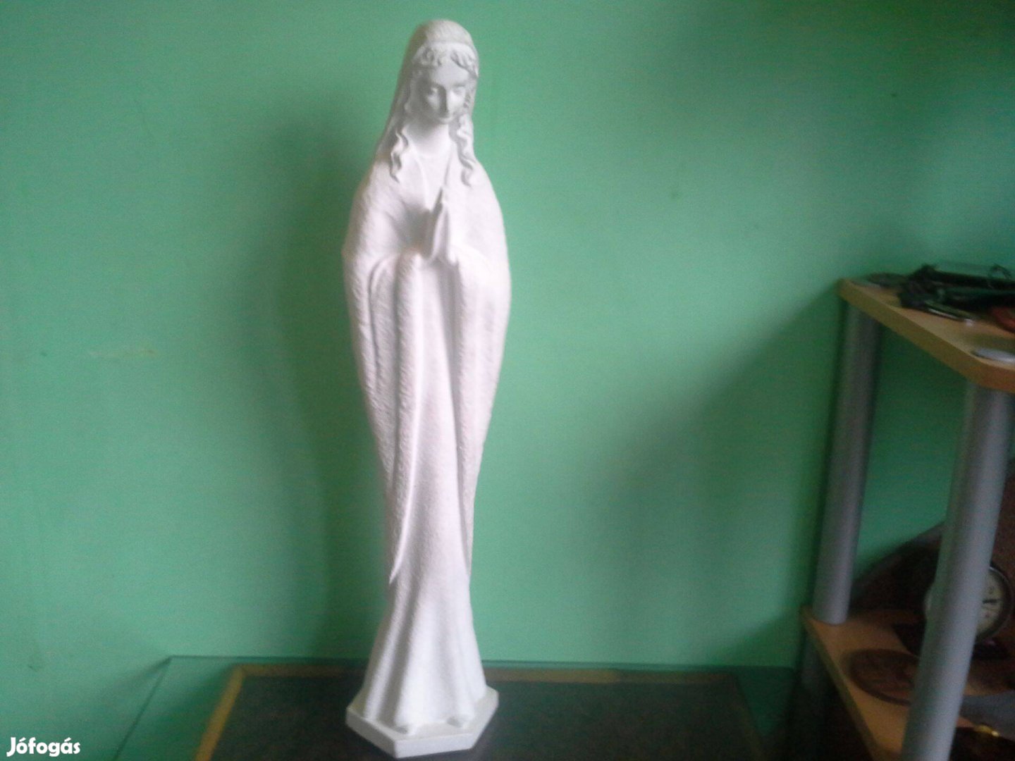 Nagyméretű Imádkozó Szűz Mária kő faragott szobor 66 cm, 8,5 kg szép!