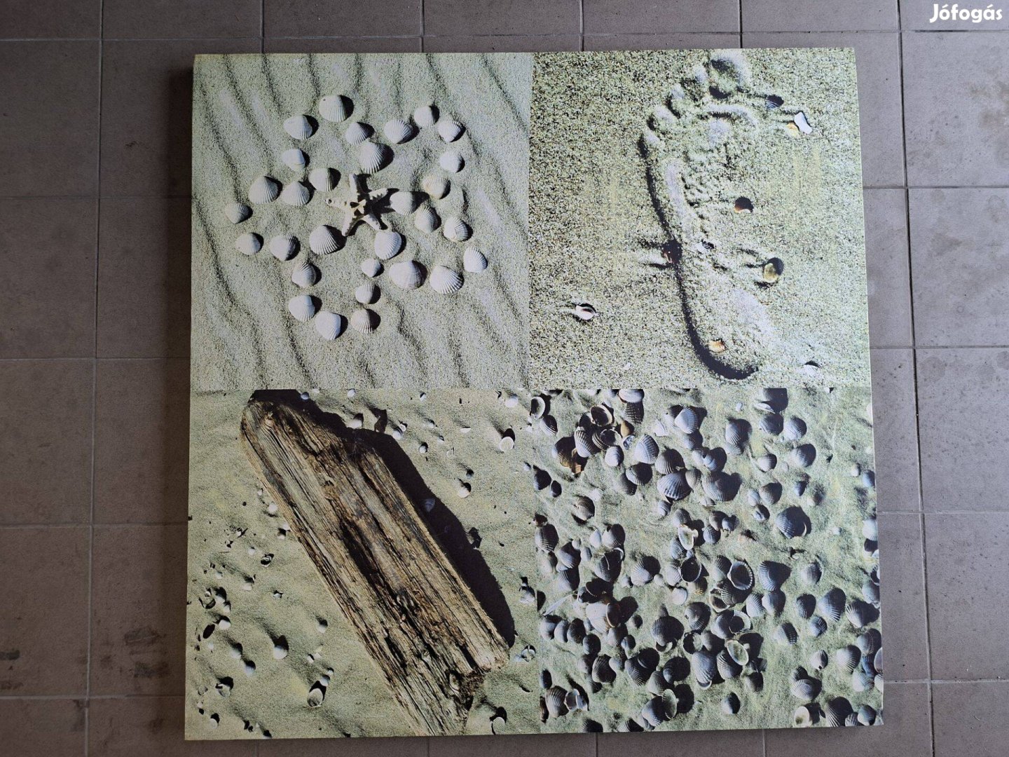 Nagyméretű Land-Art fali vászonkép, vízparti kollázs