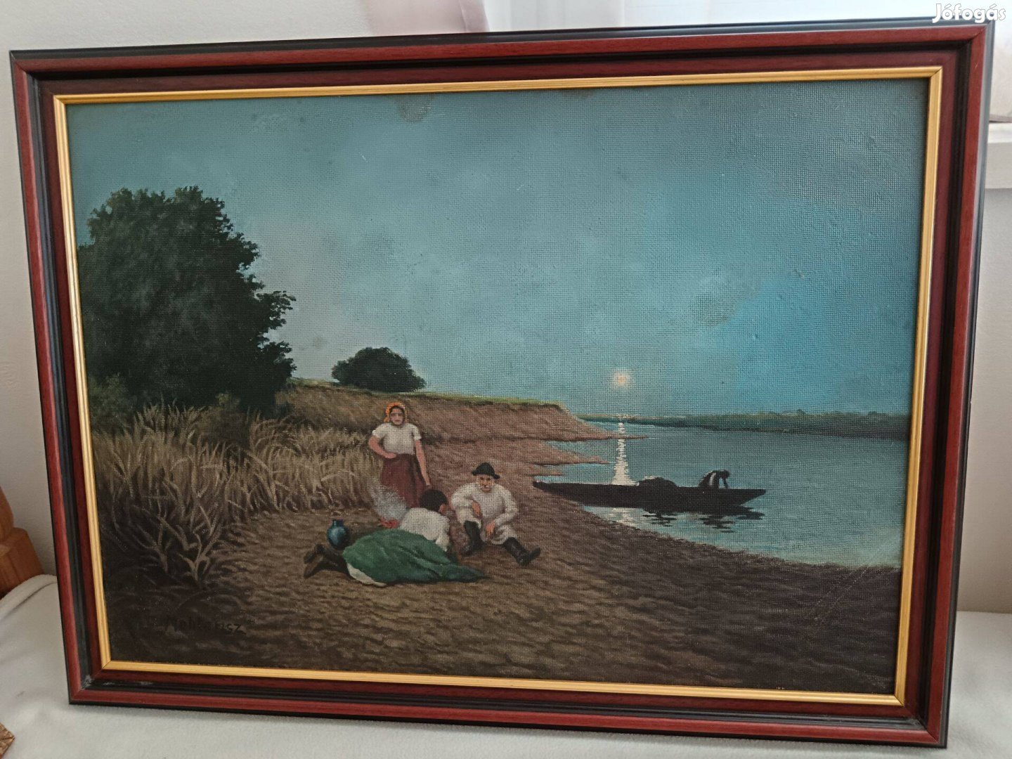 Nagyméretű (82X64), szignált festmény eladó