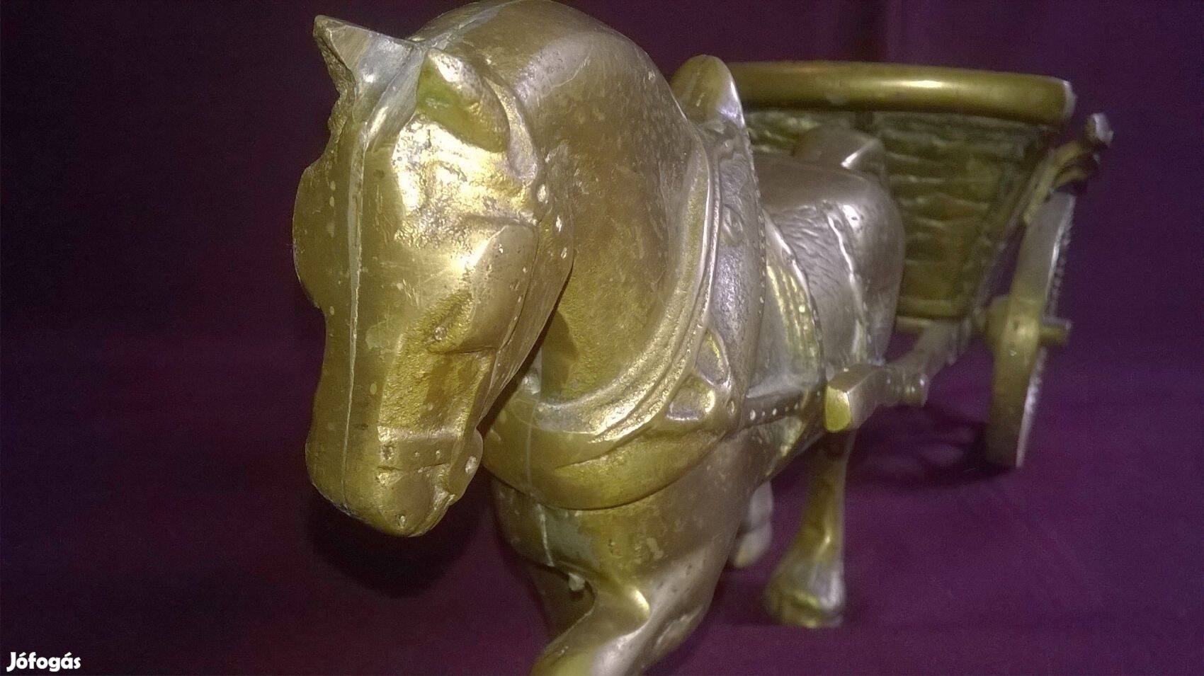 Nagyméretű réz lovasszekér 2. - lakás dísz