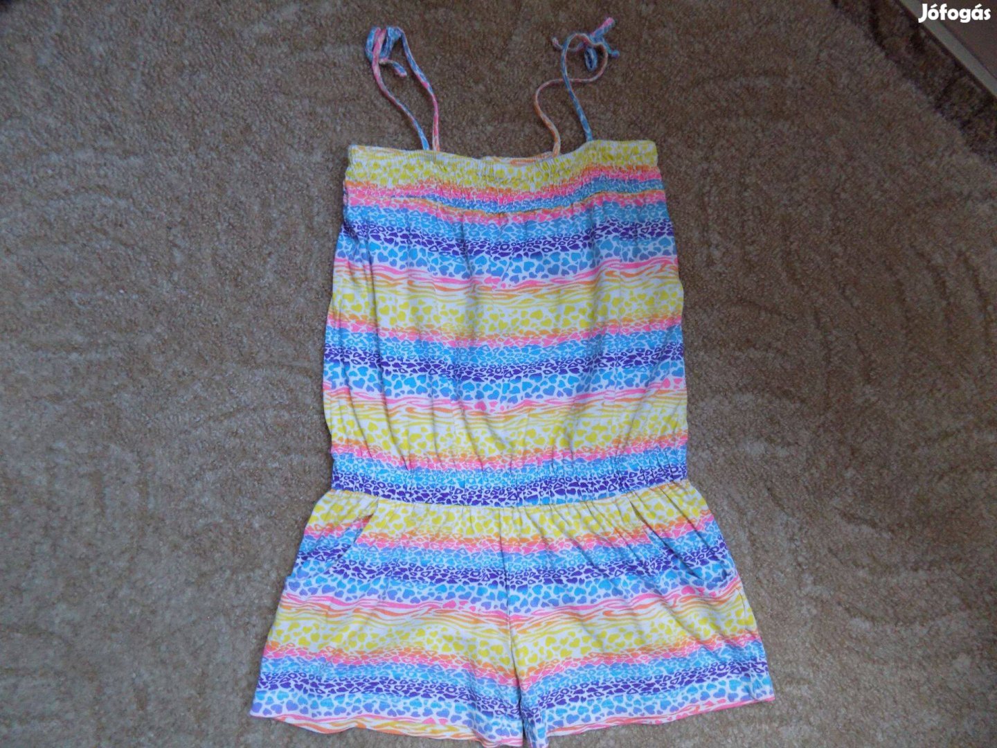 Nagyon csini, színes, pamut playsuit 8-9 évesre