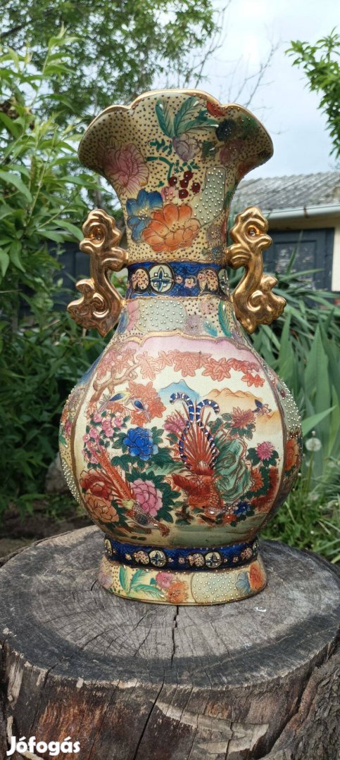 Nagyon szép, egyedi, kínai porcelánváza, 36 cm magas