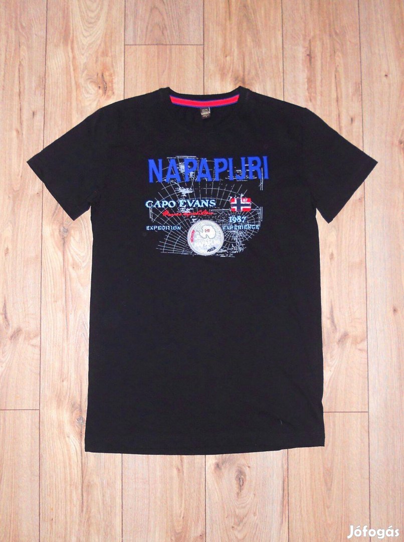 Napapijri fekete rövid ujjú póló S-es