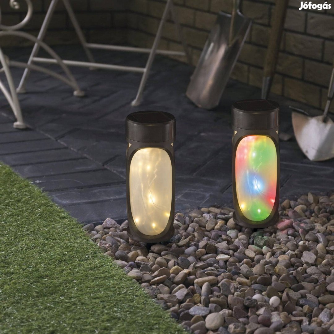 Napelemes LED-es szolár lámpa - Microled - melegfehér és színes RGB