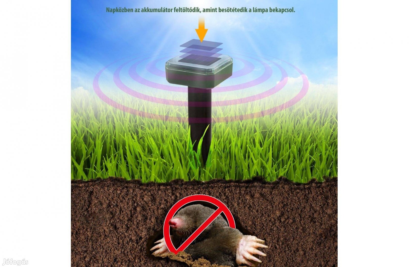 Napelemes Leszúrható szolár kártevő riasztó egérriasztó