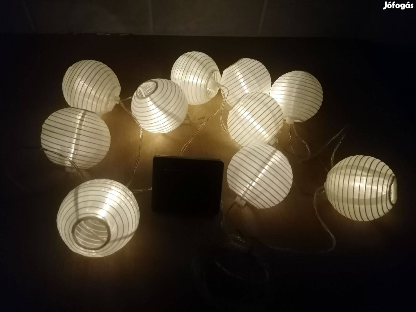 Napelemes, 10 LED-es lampion fényfüzér eladó!