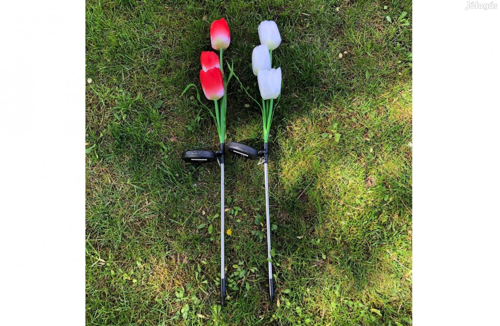 Napelemes leszúrható dekorációs szolár tulipán virág - 2 db / csomag