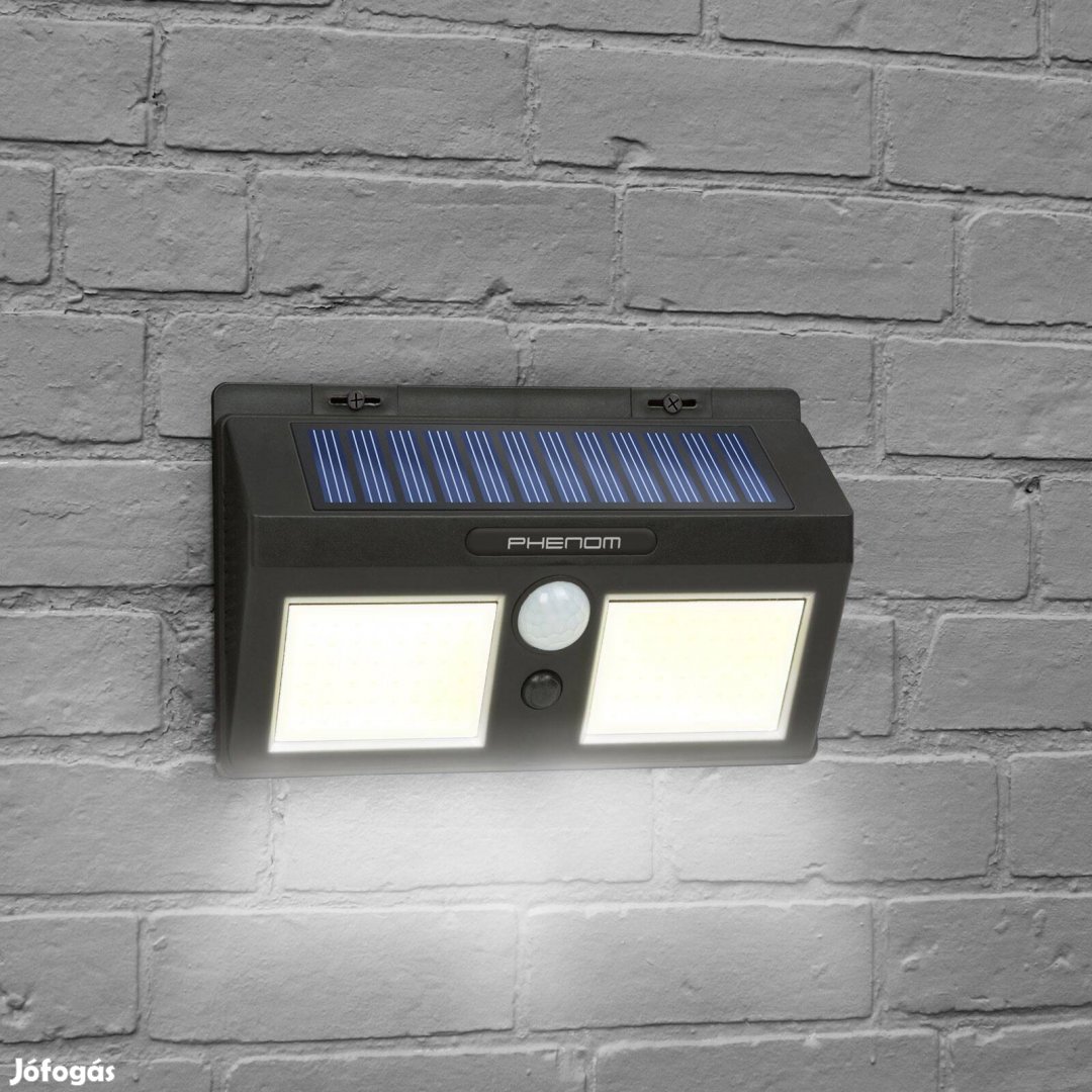 Napelemes mozgásérzékelős szolár reflektor - fali - COB LED