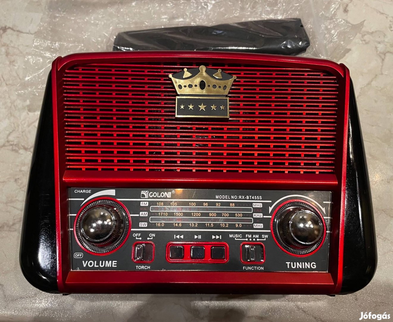 Napelemes rádió multimédia lejátszó piros teljesen új