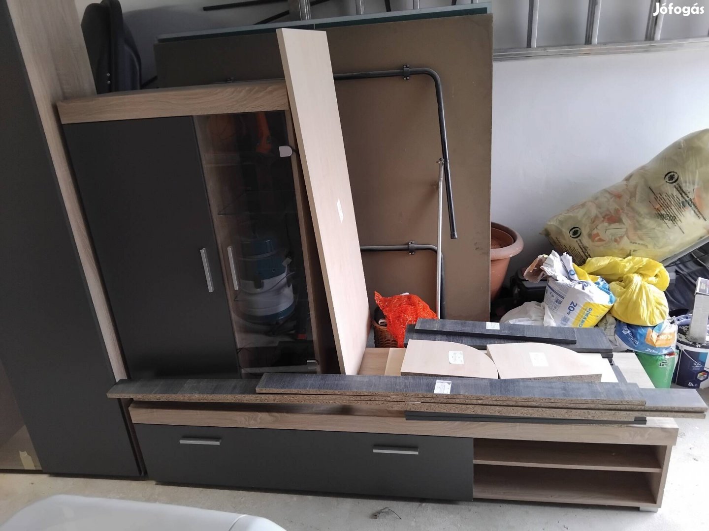 Nappali bútor szonoma tölgy és antracit színben