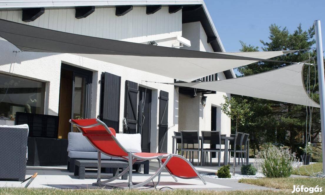 Napvitorla,UV60 HDPE,vízlepergető,antracit Vagy Krém német 415x415x415