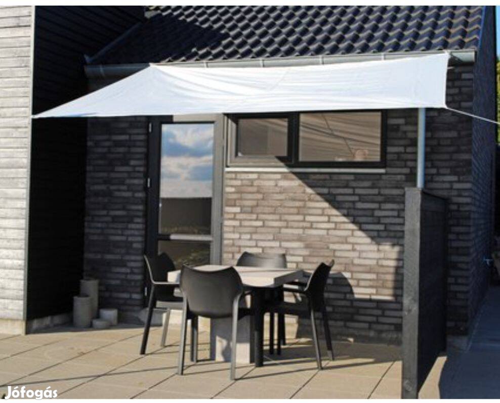 Napvitorla, UV 50 vízlepergető, krémfehér 300x250 cm új