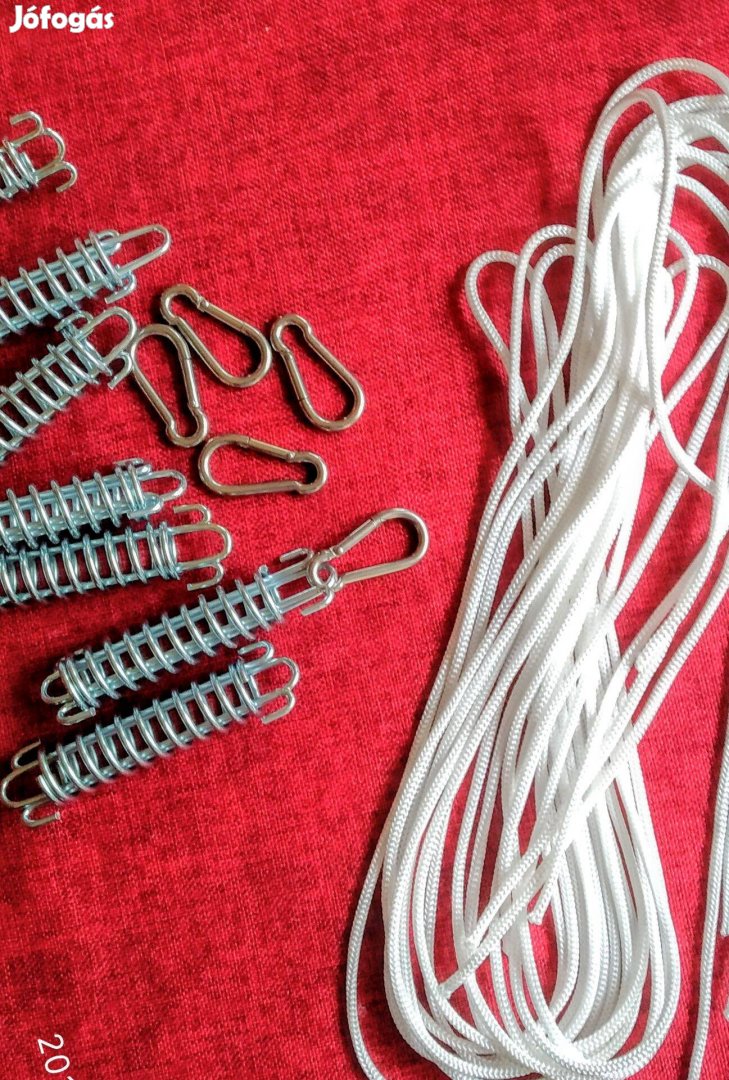 Napvitorla feszítő háromszögletű napvitorlához rugó karabiner és szeme