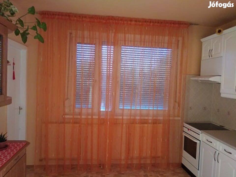 Narancs, csíkos új organza függöny Ólomzsinórral (8 x 3,05 cm) Akció