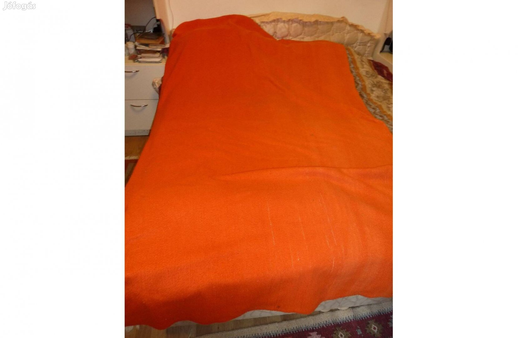 Narancs'piros pléd, szövet 240x135cm