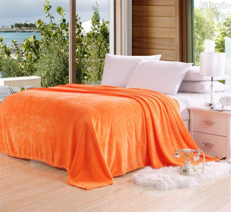 Narancssárga 150x200cm puha takaró wellsoft ágytakaró pléd