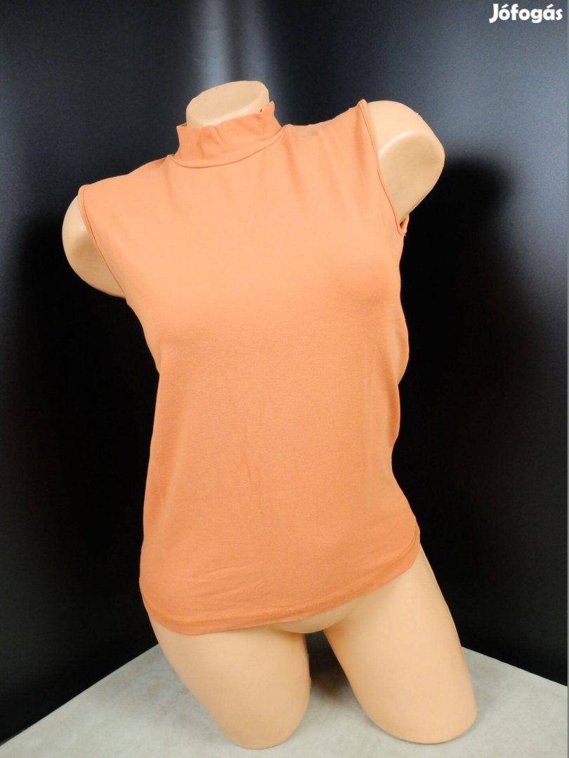 Narancssárga garbó nyakú ujjatlan női felső top
